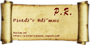 Pintér Rémusz névjegykártya
